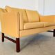 VINTAGE DANISH RETRO SKIPPER 2 PERSON SOFA IN BUTTERMILK LEATHER