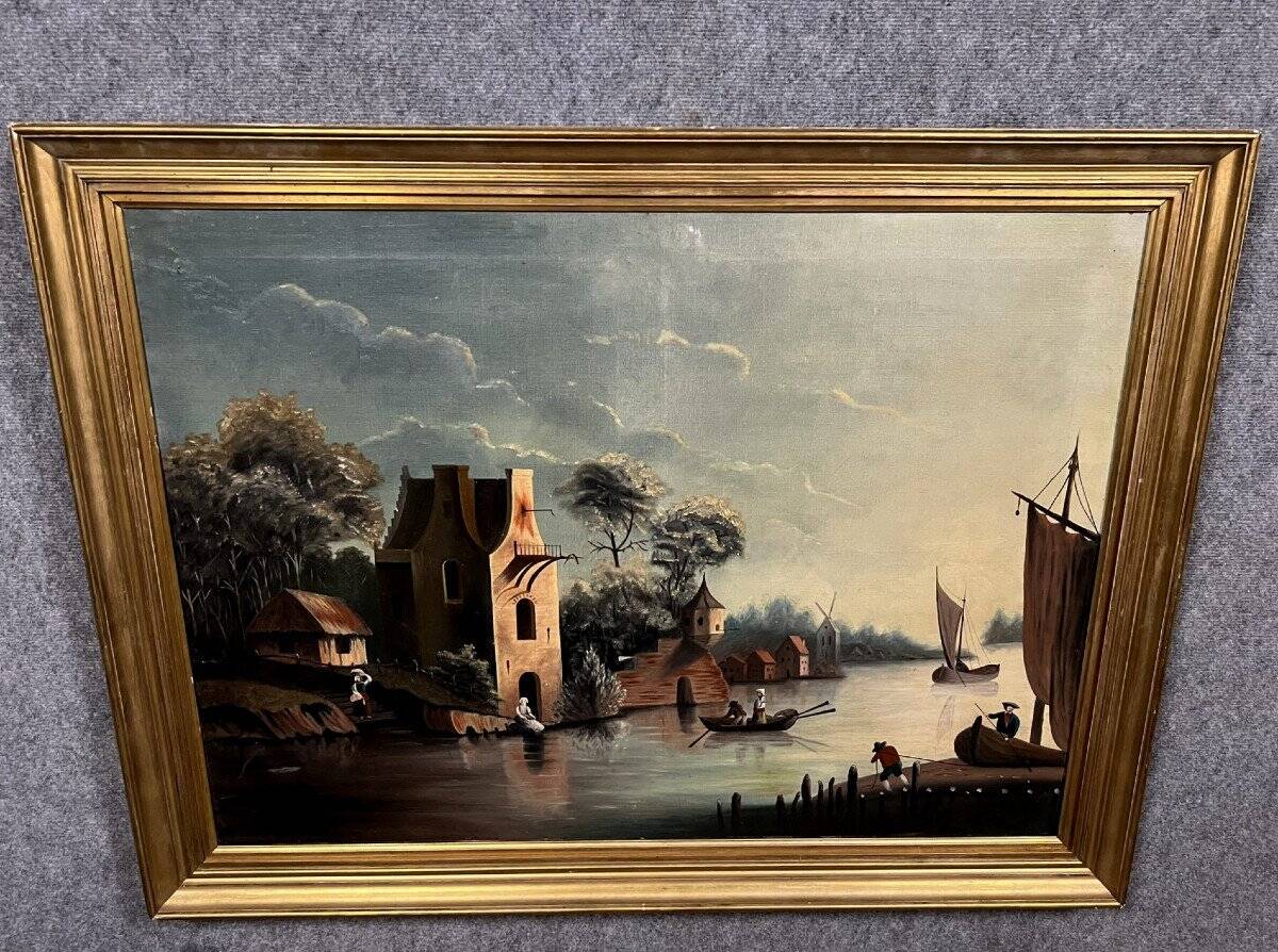 19th century Dutch School: Very important oil painting on canvas circa 1880