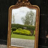 Louis XV Style Mirror In Stuccoed And Gilded Wood Circa 1880, Beveled Glass