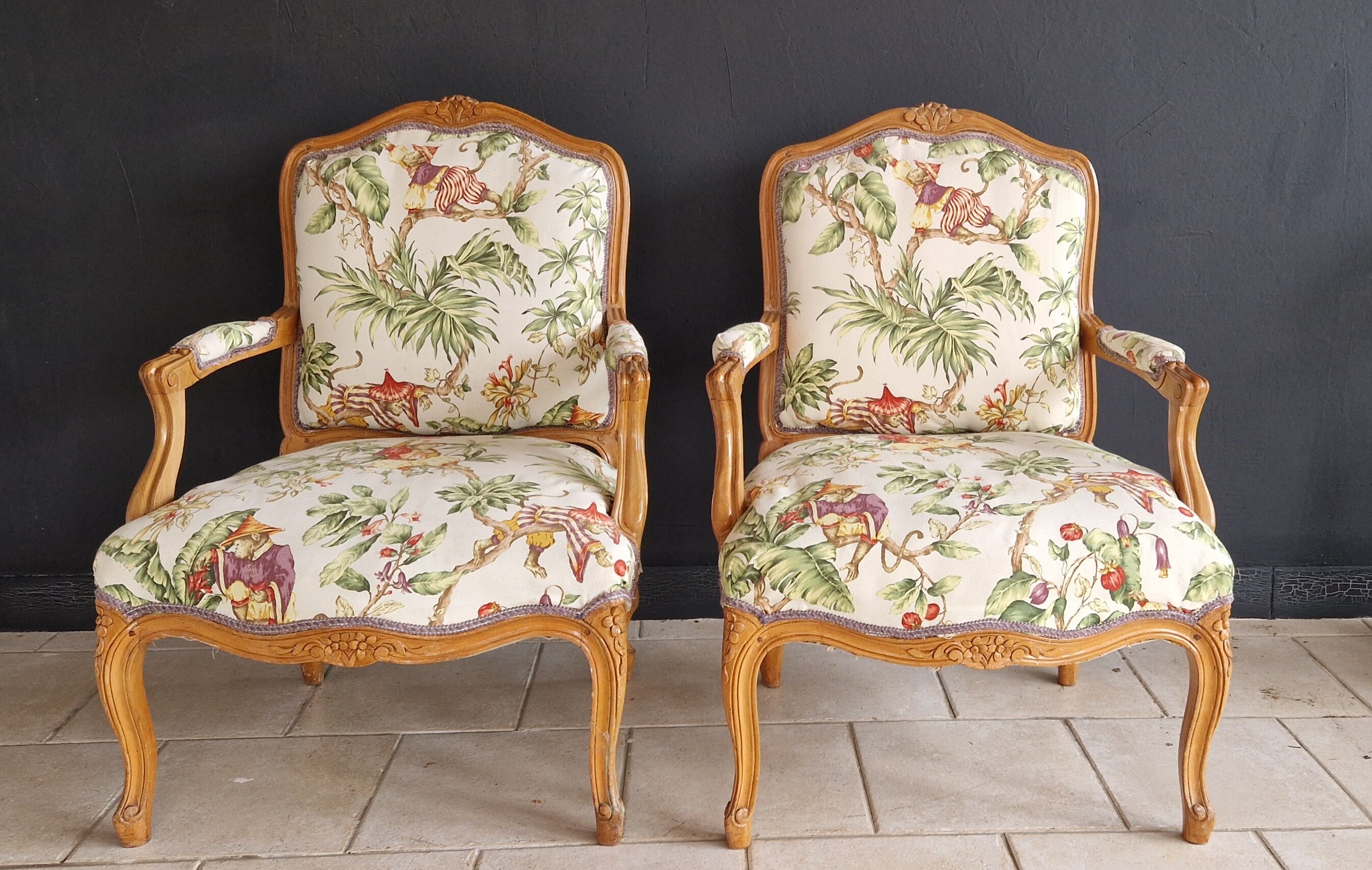 Pair antique armchairs