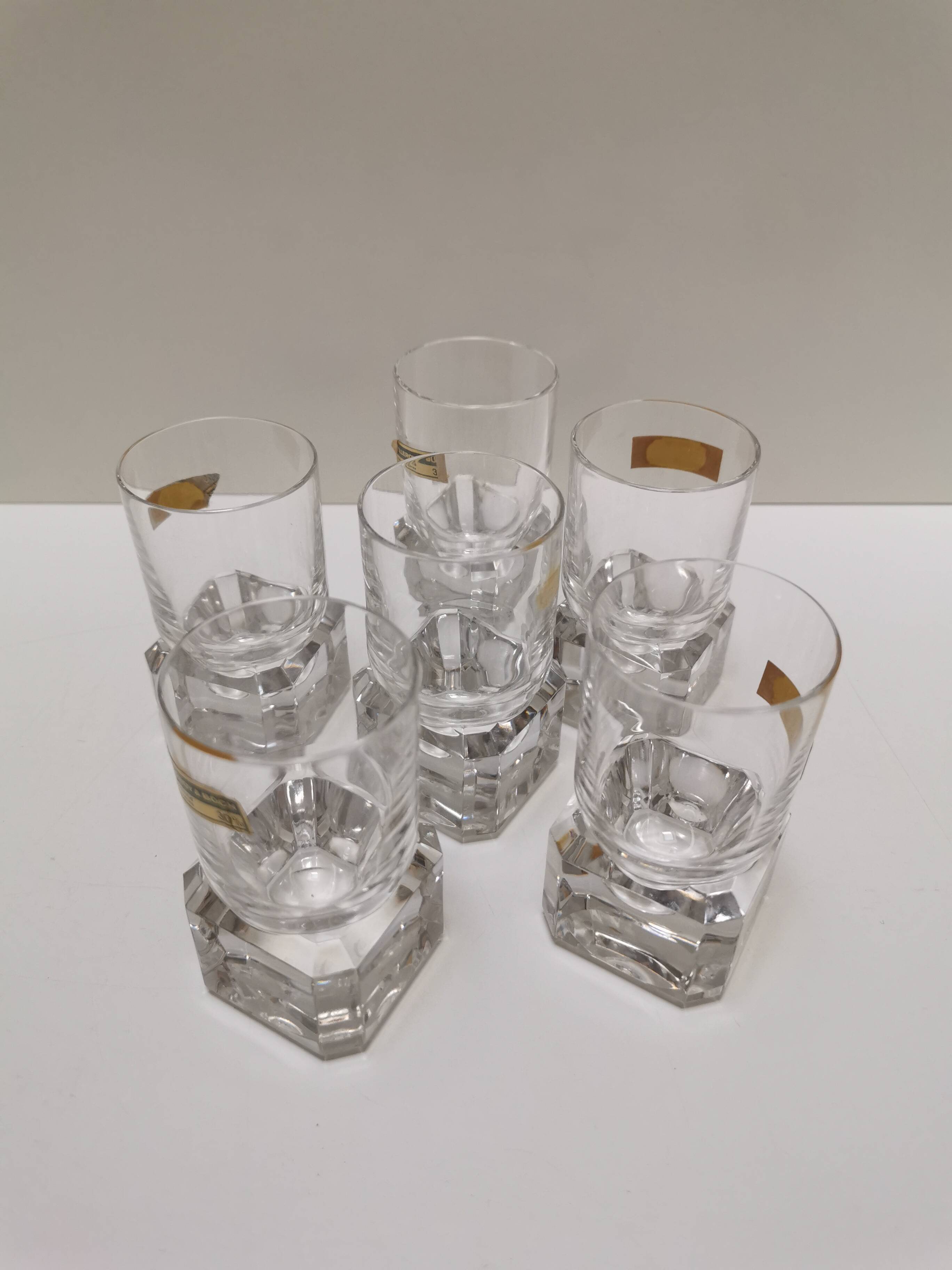6 crystal digestive glasses