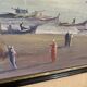 Oil painting "Fishermen of Sicily" 1960, Napoleon III frame