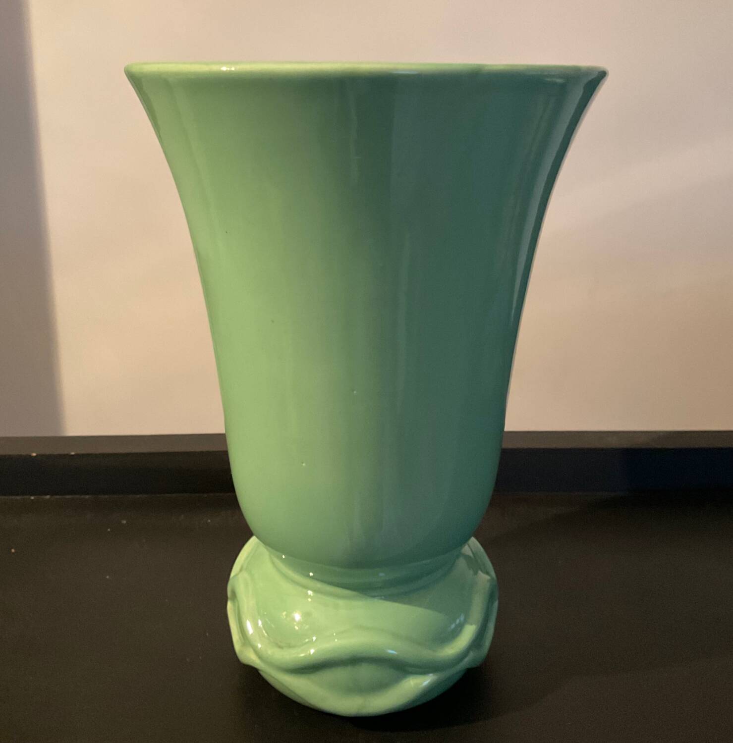 Vintage glazed ceramic vase France