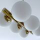 Vintage Glass Brass  Pendant Light, 1950s