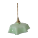 Pastel green draped opaline pendant lamp