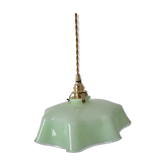 Pastel green draped opaline pendant lamp
