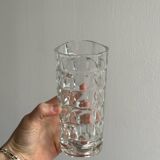 Small thick glass vase, triangular design