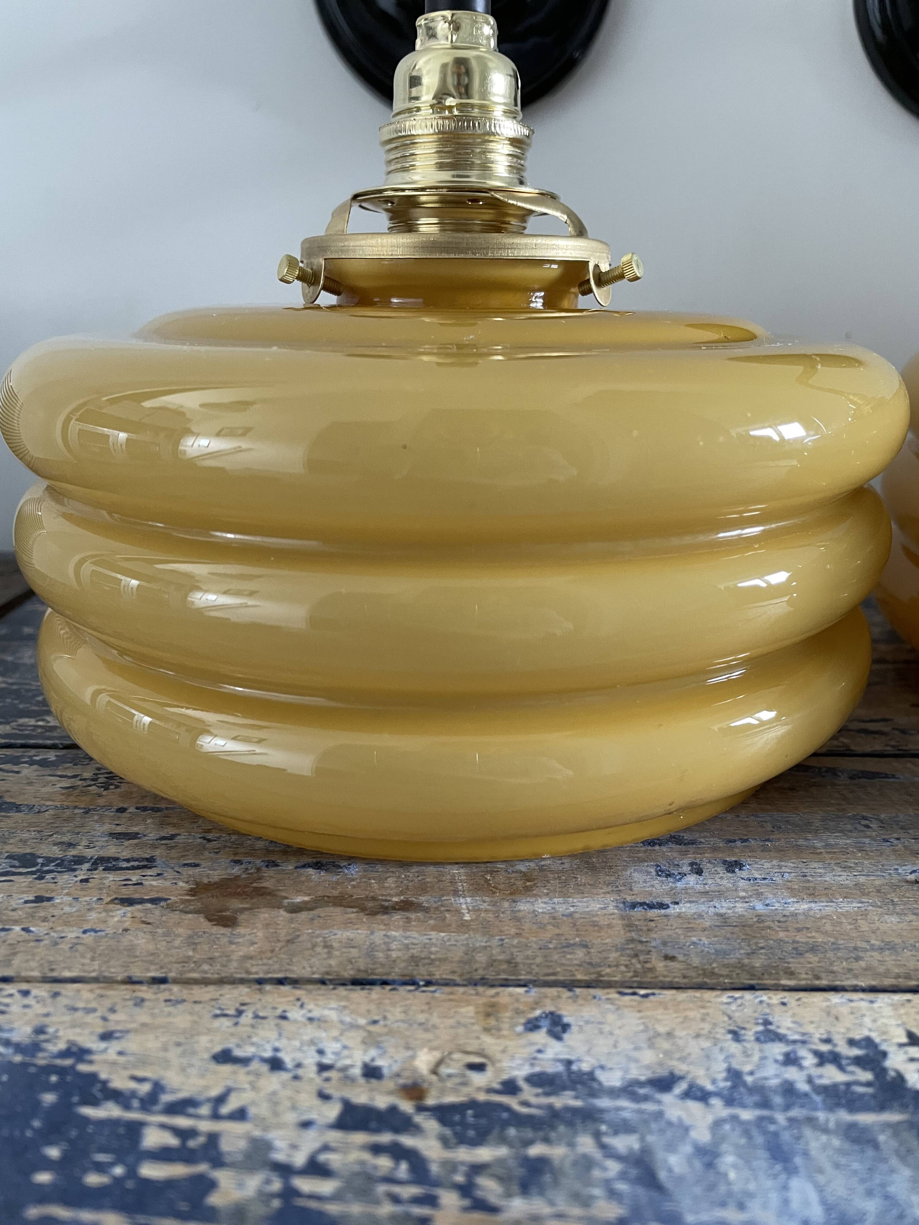 Paire d’appliques art deco électrifiées à neuf