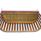 Vintage Viennese Oak Sofa and Armchair