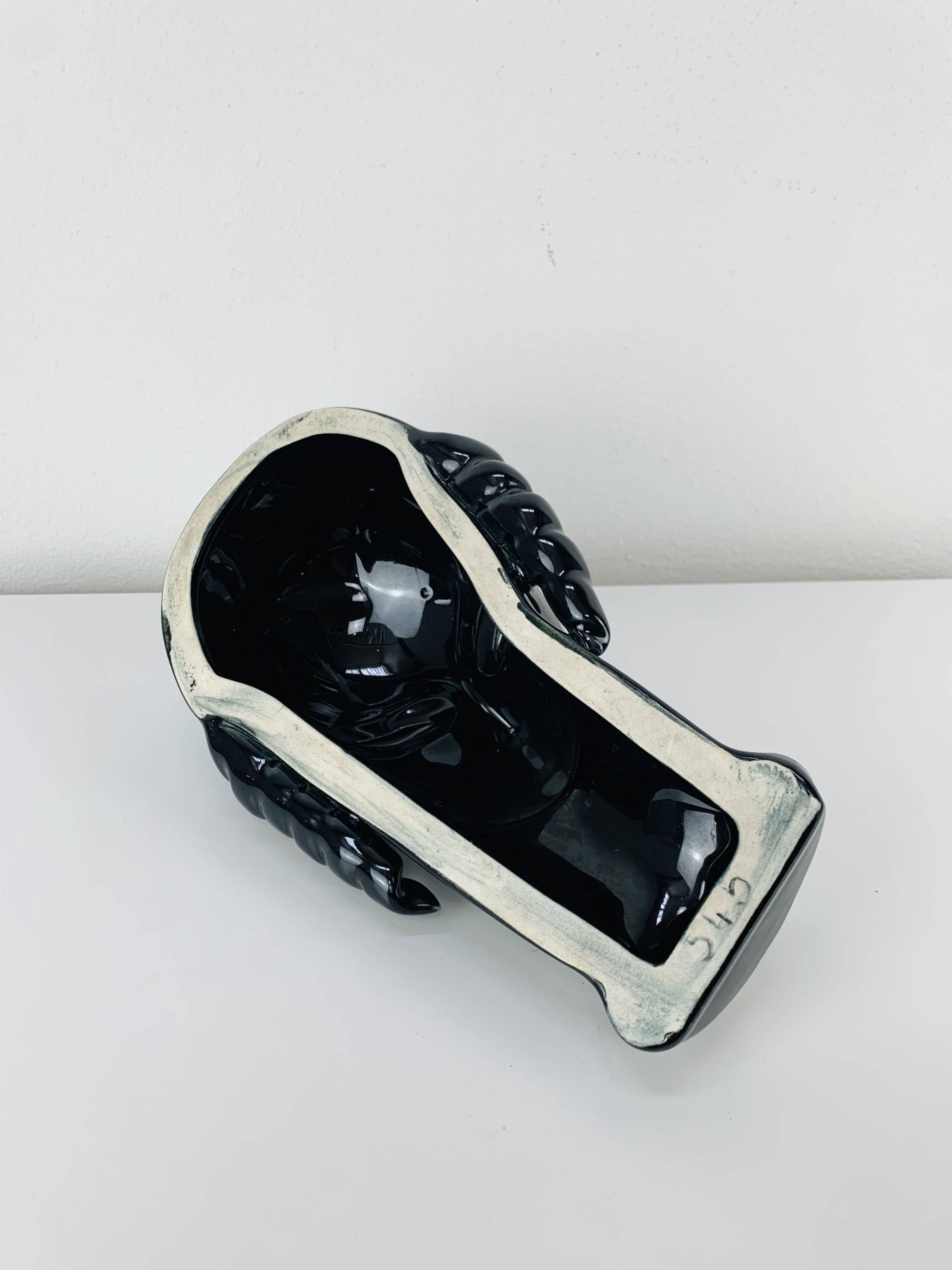 Art Deco ceramic head by Eduard Hermanutz, Villeroy & Boch, mask