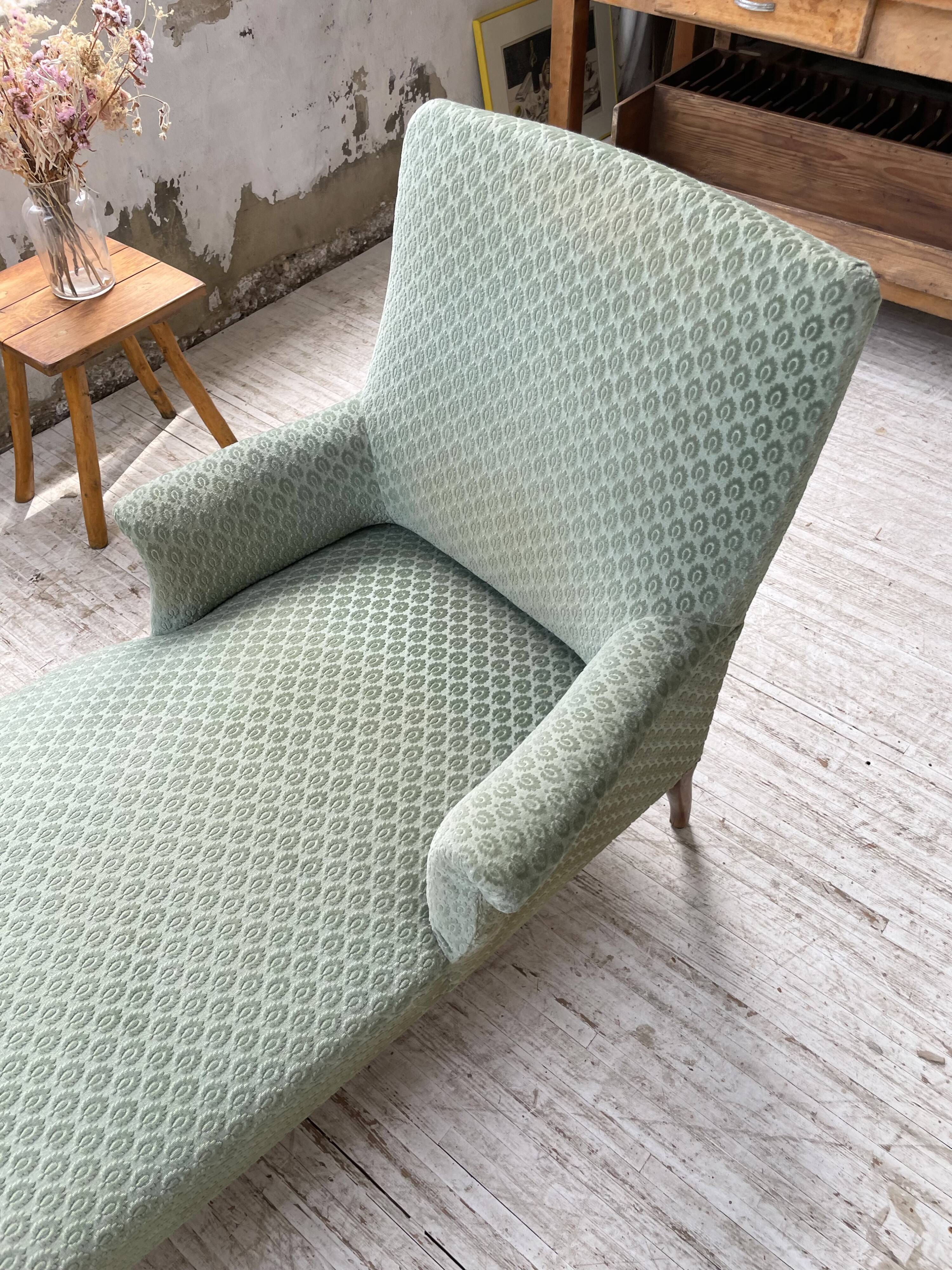 Méridienne napoléon velours vert