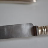 12 dessert knives old metal silver monogram