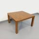 Vintage square coffee table in oak wood and ceramic from the 60s and 70s