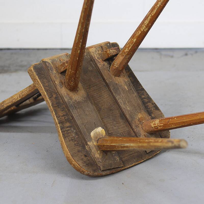 Chaise primitive de montagne antique du 19ème siècle