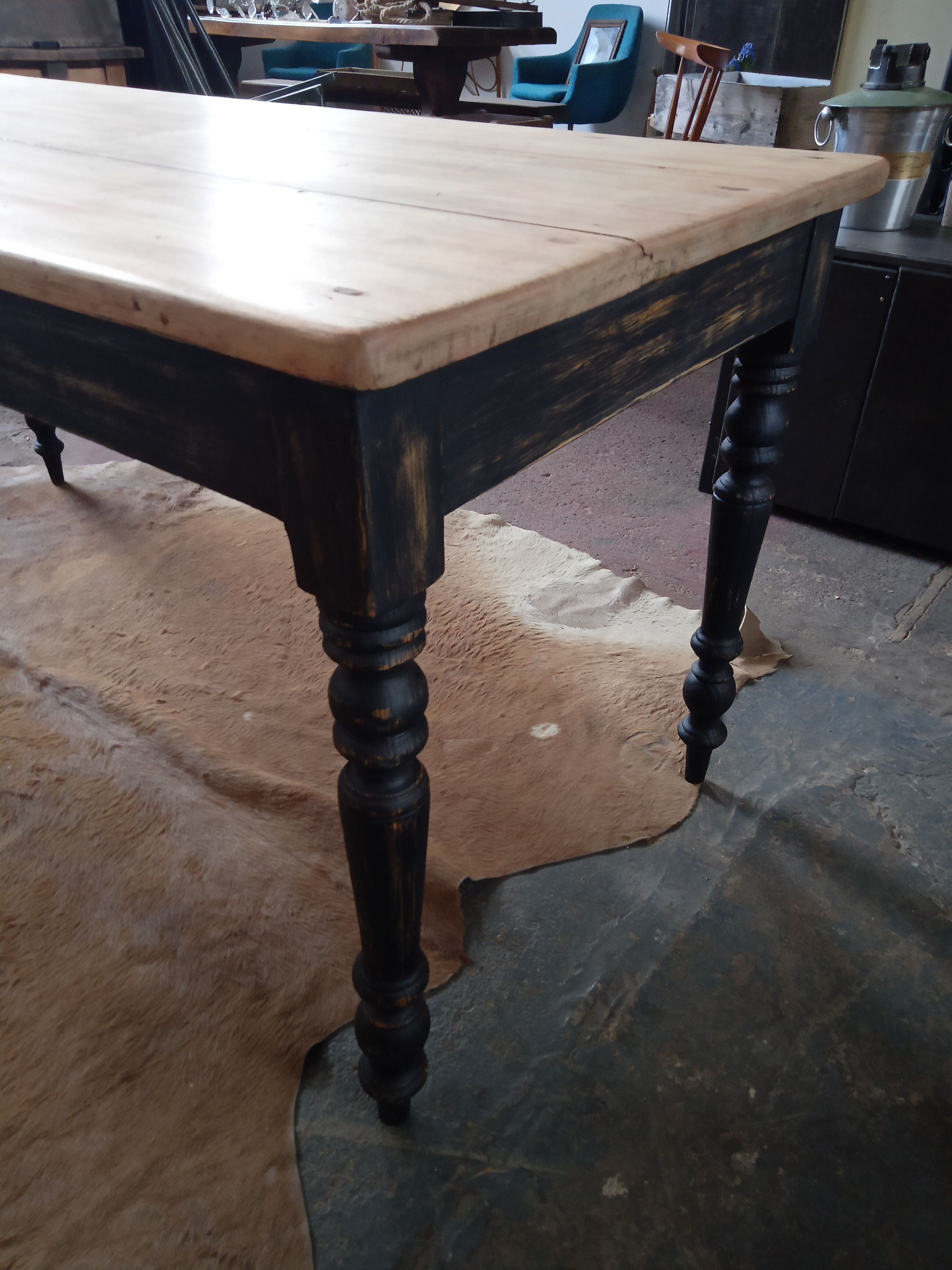 Old table feet turned