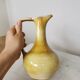 Handmade Ceramic Pitcher: 1970s LKC Pottery, Yellow Brown Glaze