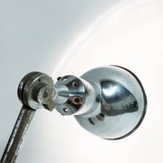 Vintage industrial chrome work light by AGI, 1930s