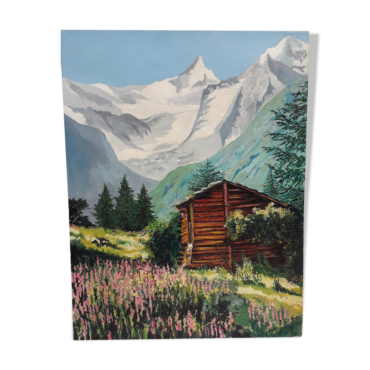 Mountain painting signed