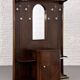Art deco cloakroom coat rack in wood, mirror and chrome metal