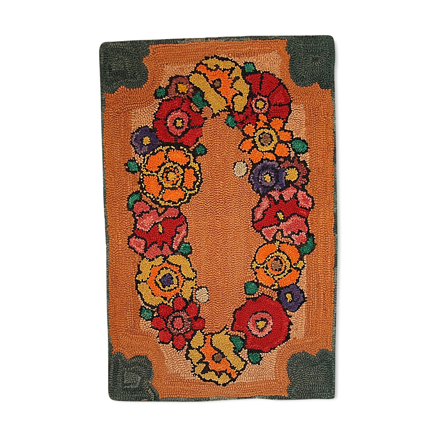 Carpet American made hooked hand 62x113cm - 1920