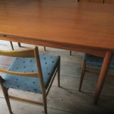 Set of 4 mid century dining chairs with chenille covers, 1960
