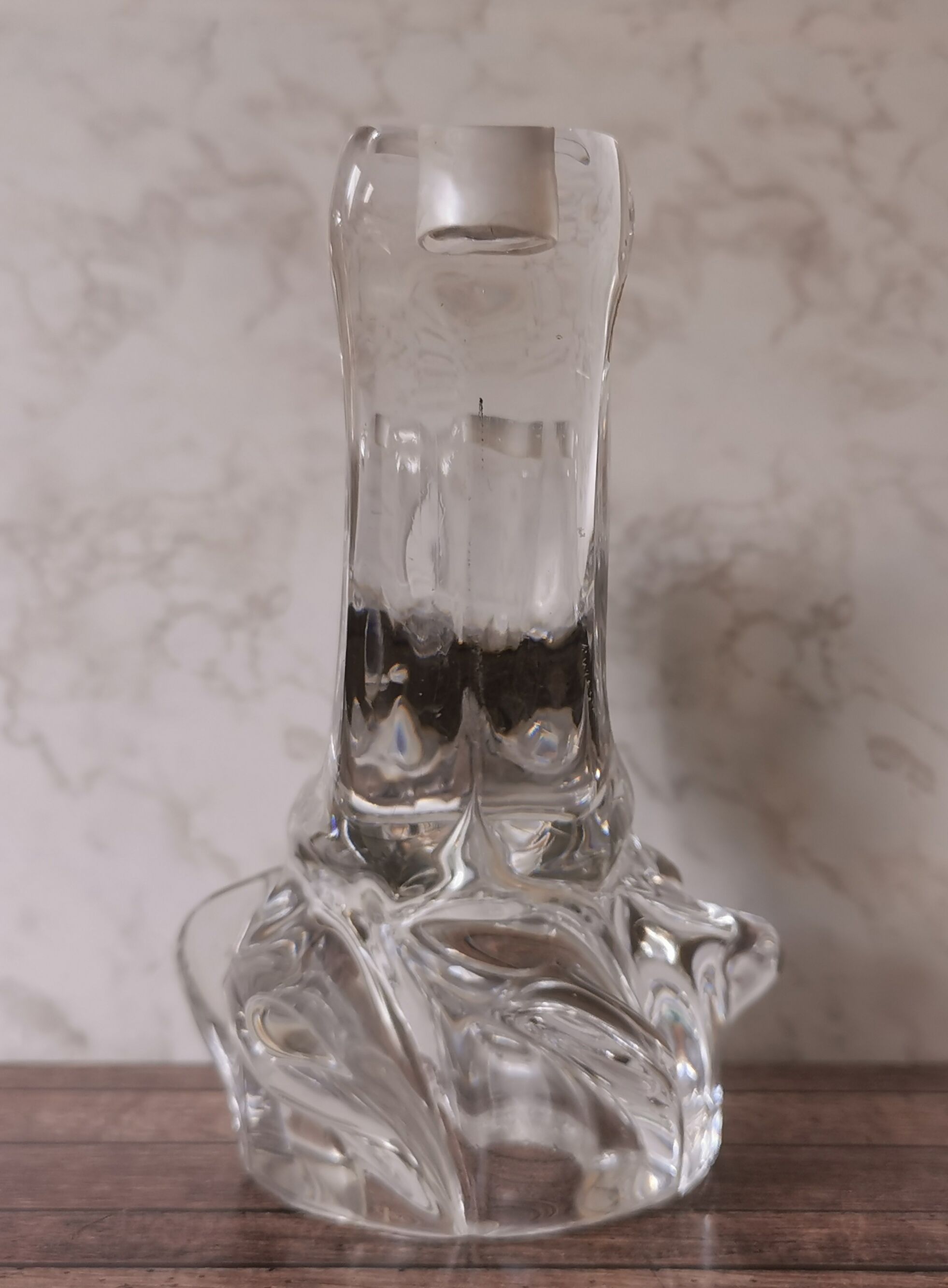 Pair of candle holders two crystal branches