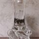 Pair of candle holders two crystal branches