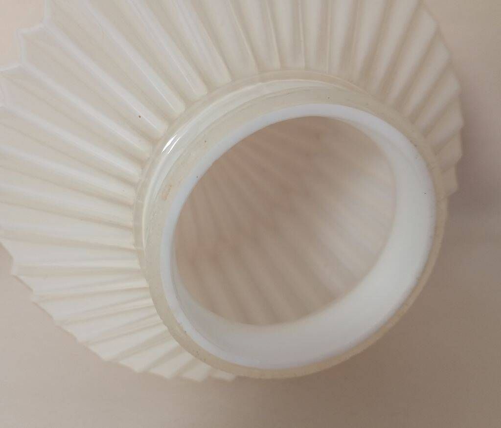 Vintage Mid-Century Pleated Milk Glass Lamp Shade