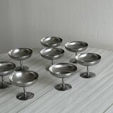 6 stainless steel footed bowls