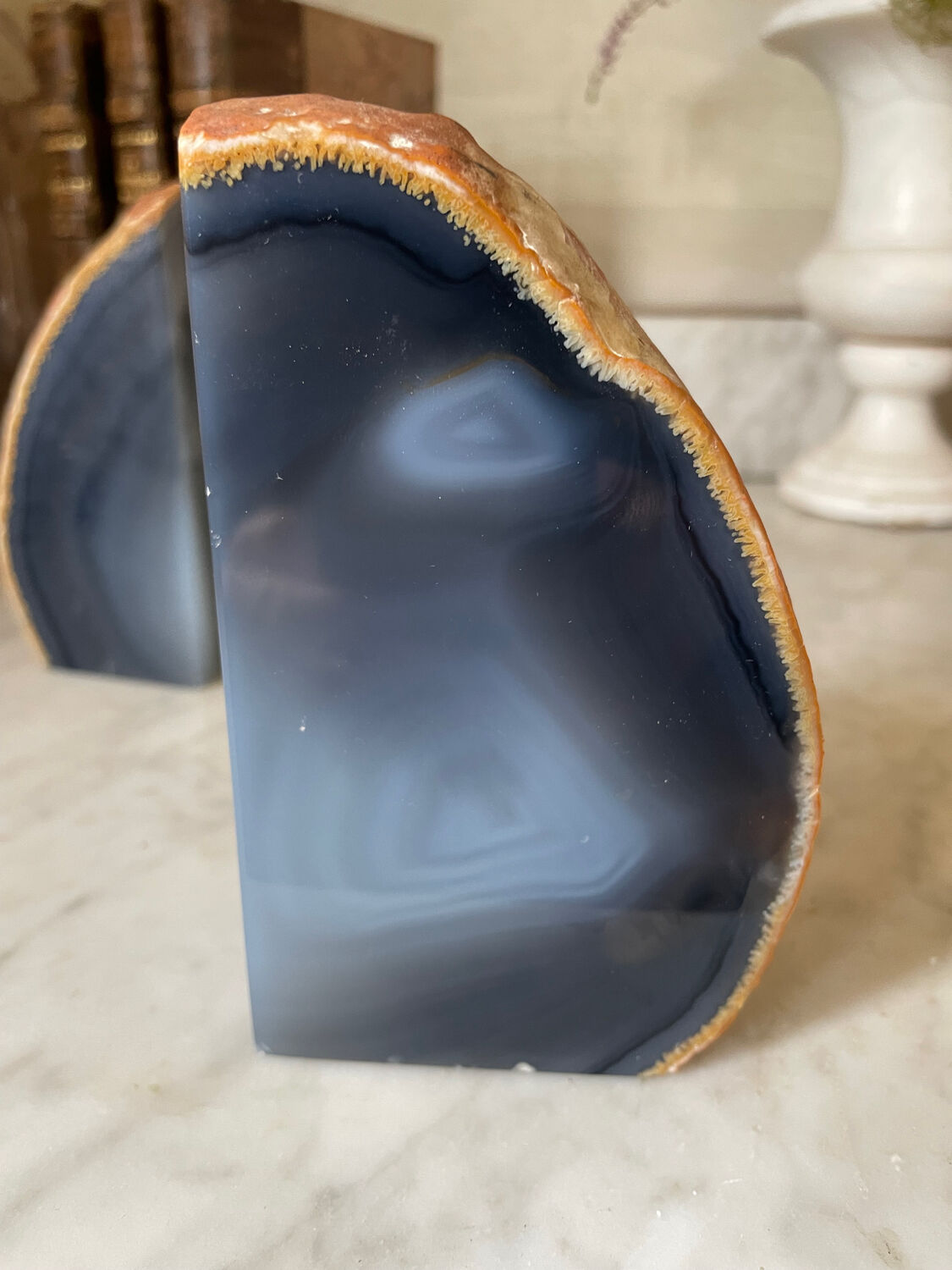 paire de serre-livres Géode d’agate