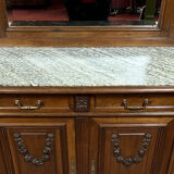 Sideboard in a row Louis XVI half-moon walnut around 1850