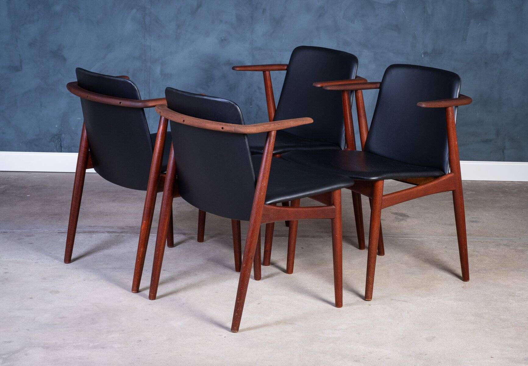 Vintage Teak Armchairs by Hans Olsen, Denmark, 1960s, Set of 4
