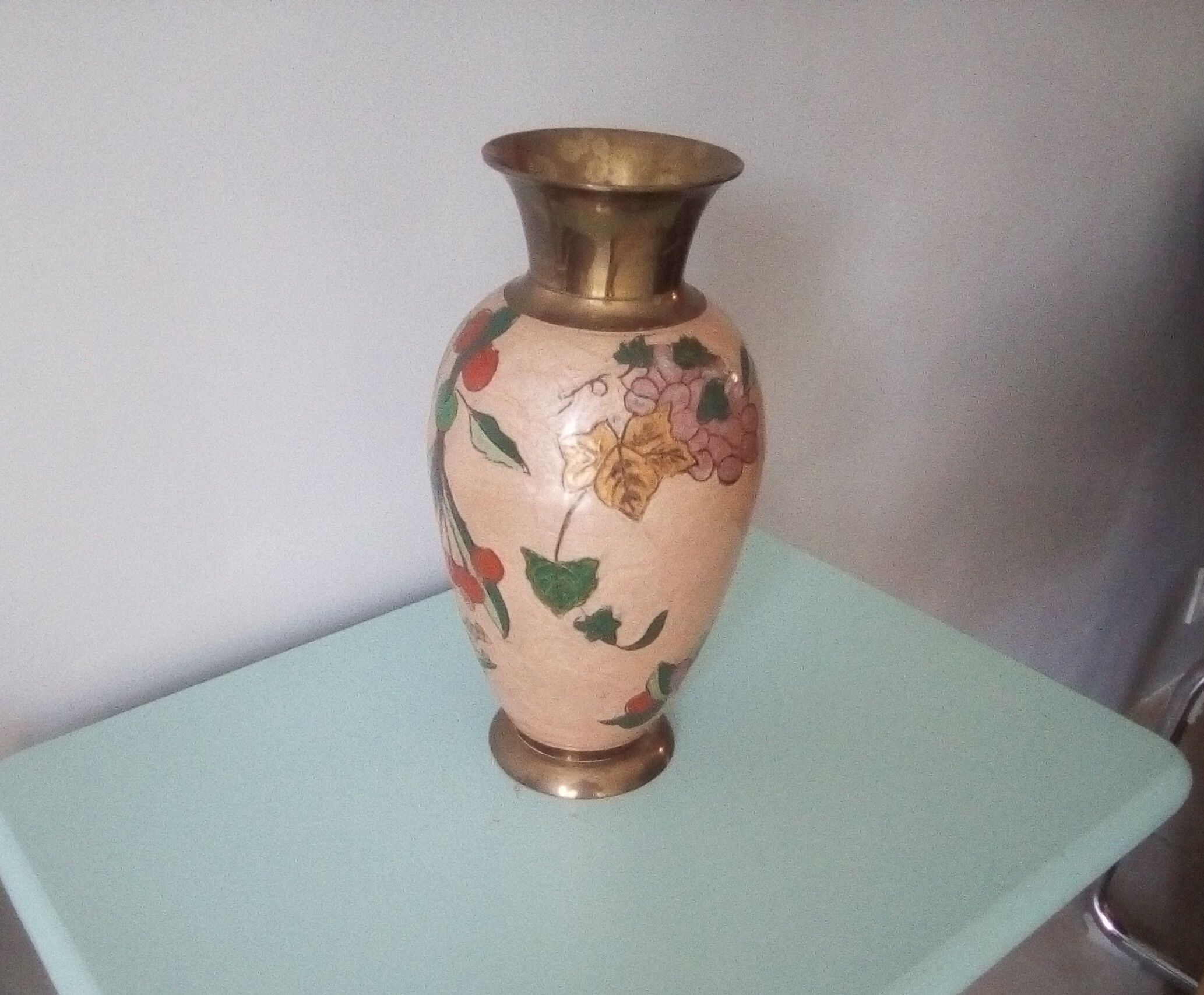 Art deco brass vase
