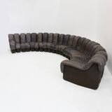 Vintage DS-600 Non stop Snake sofa by De Sede in original brown leather, 19