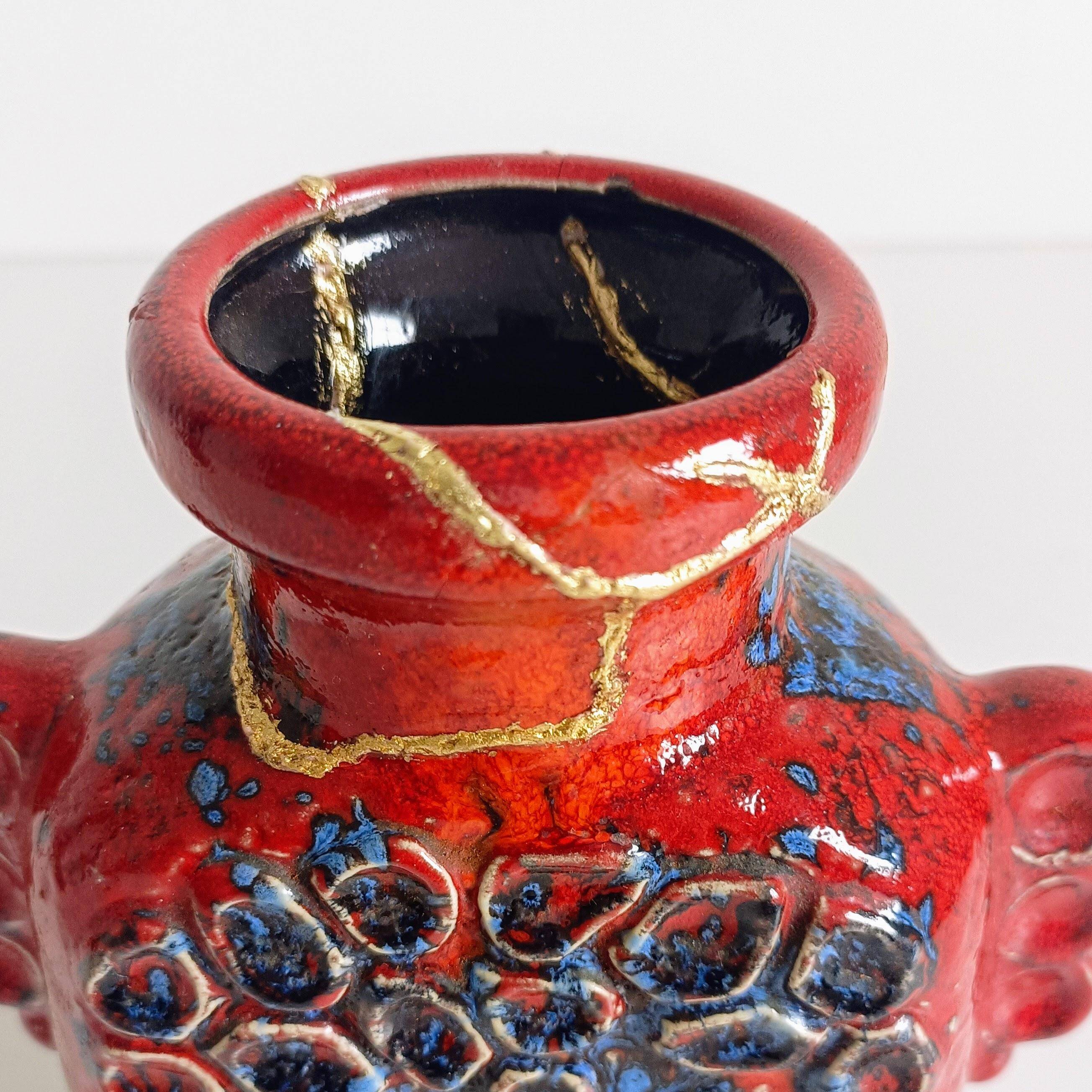 Restored Dümler & Breiden Domino Décor Vase with Kintsugi-Style Gold Repair