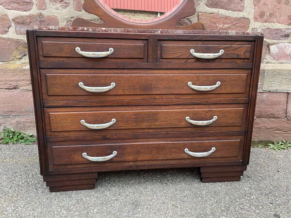 Commode Coiffeuse Art Déco Parisienne Mid-century vintage 1950