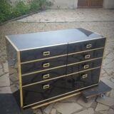 Chest of drawers Roche Bobois vintage lacquered black