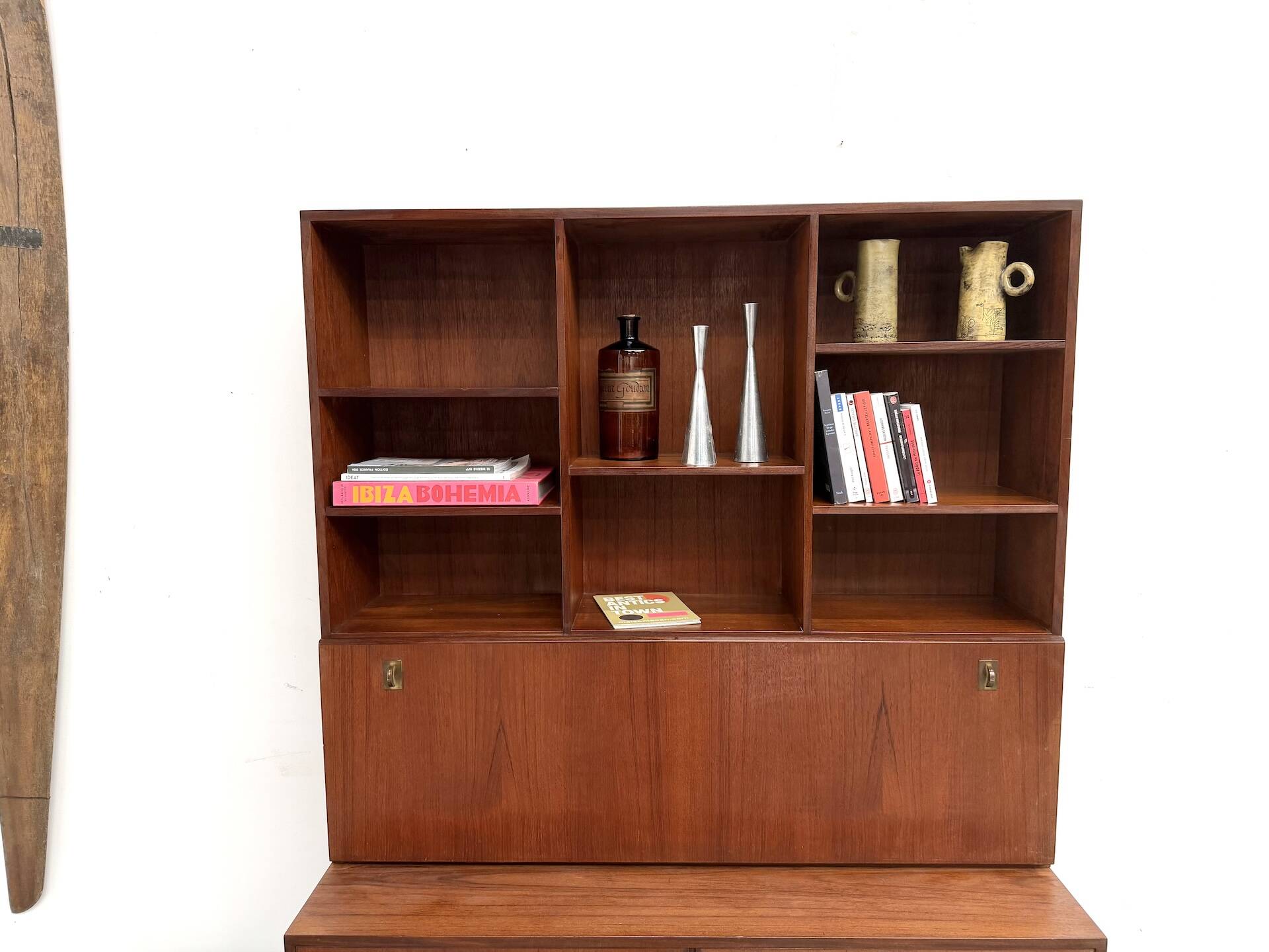 Teak and brass bookshelf designed by Peter Løvig Nielsen, CI.
