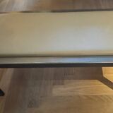 Metal and leather bench