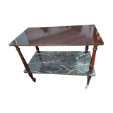 Desserte roulante vintage formica effet marbre
