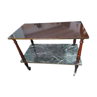 Vintage rolling service formica marble effect
