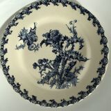 2 Flat plates Gien Chardons dark blue