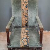 Louis XIII armchair partly upholstered from the 17th sawcum