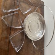 Plateau de service avec raviers en verre