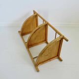 Corner shelf in bamboo rattan 60s 70s