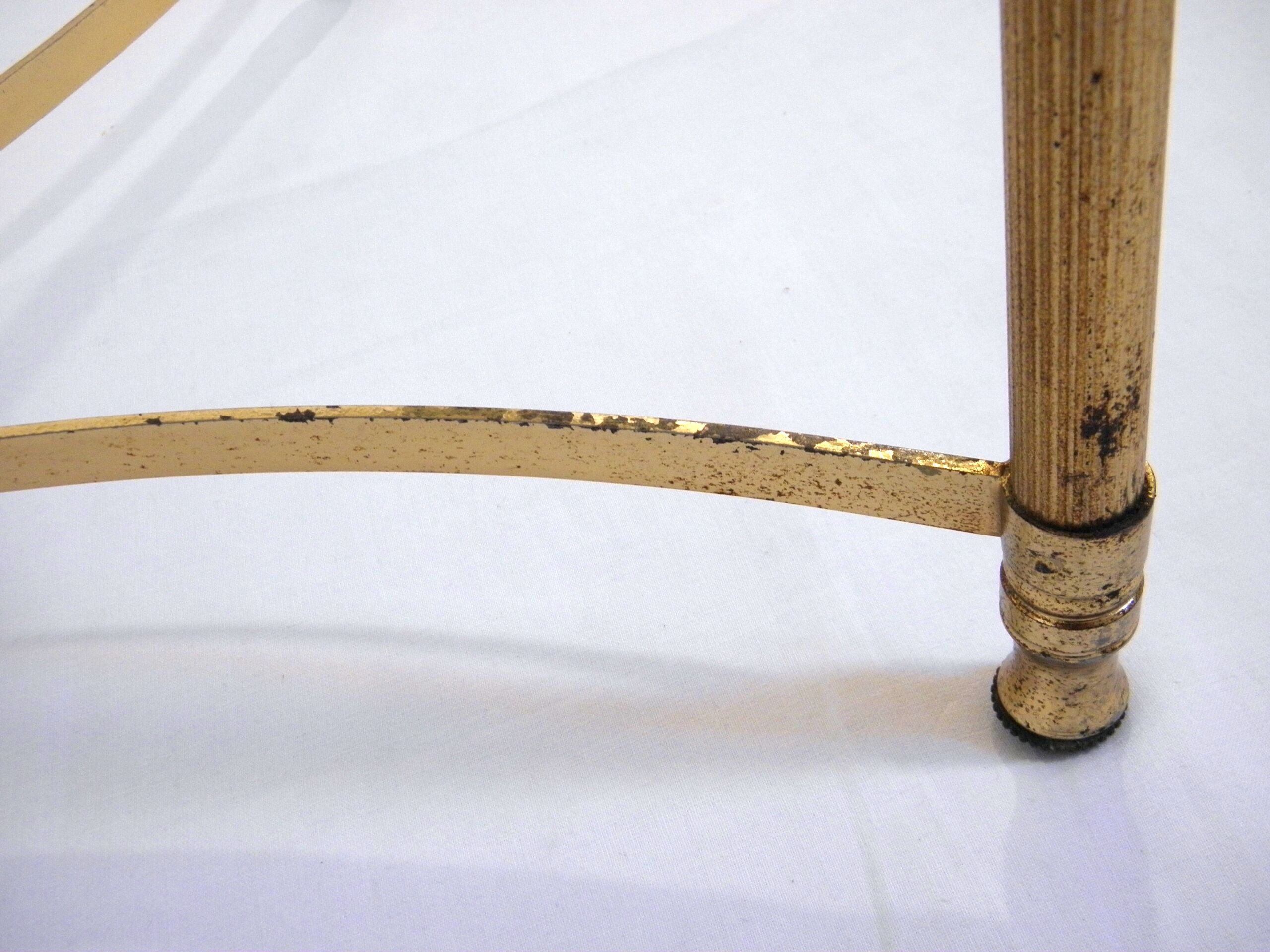 Coffee table marble and gilded metal