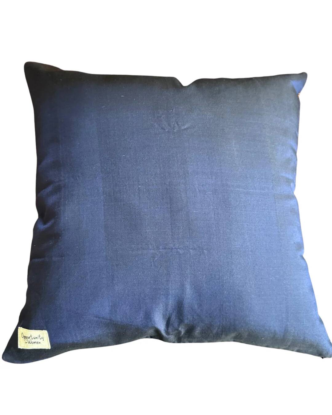 Navy blue and orange Kachin cushion cover (RIDA)