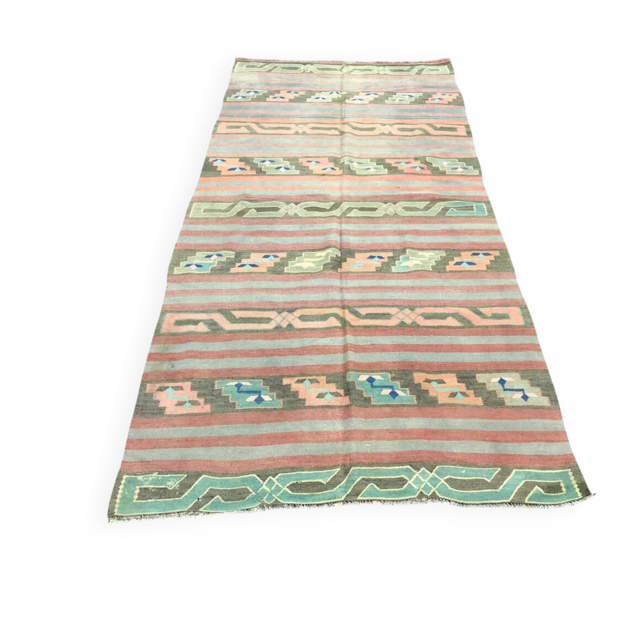 Stripe Oushak Handwoven Tribal Kilim Rug