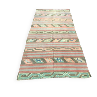 Stripe Oushak Handwoven Tribal Kilim Rug