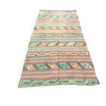 Stripe Oushak Handwoven Tribal Kilim Rug